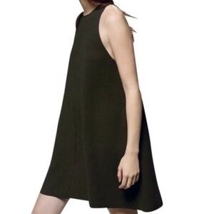 Aritzia Wilfred Free Black Dress Minimalist Tank Tunic Rayon Refined Fashion